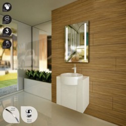 Шкаф за баня с полувградена кръгла мивка